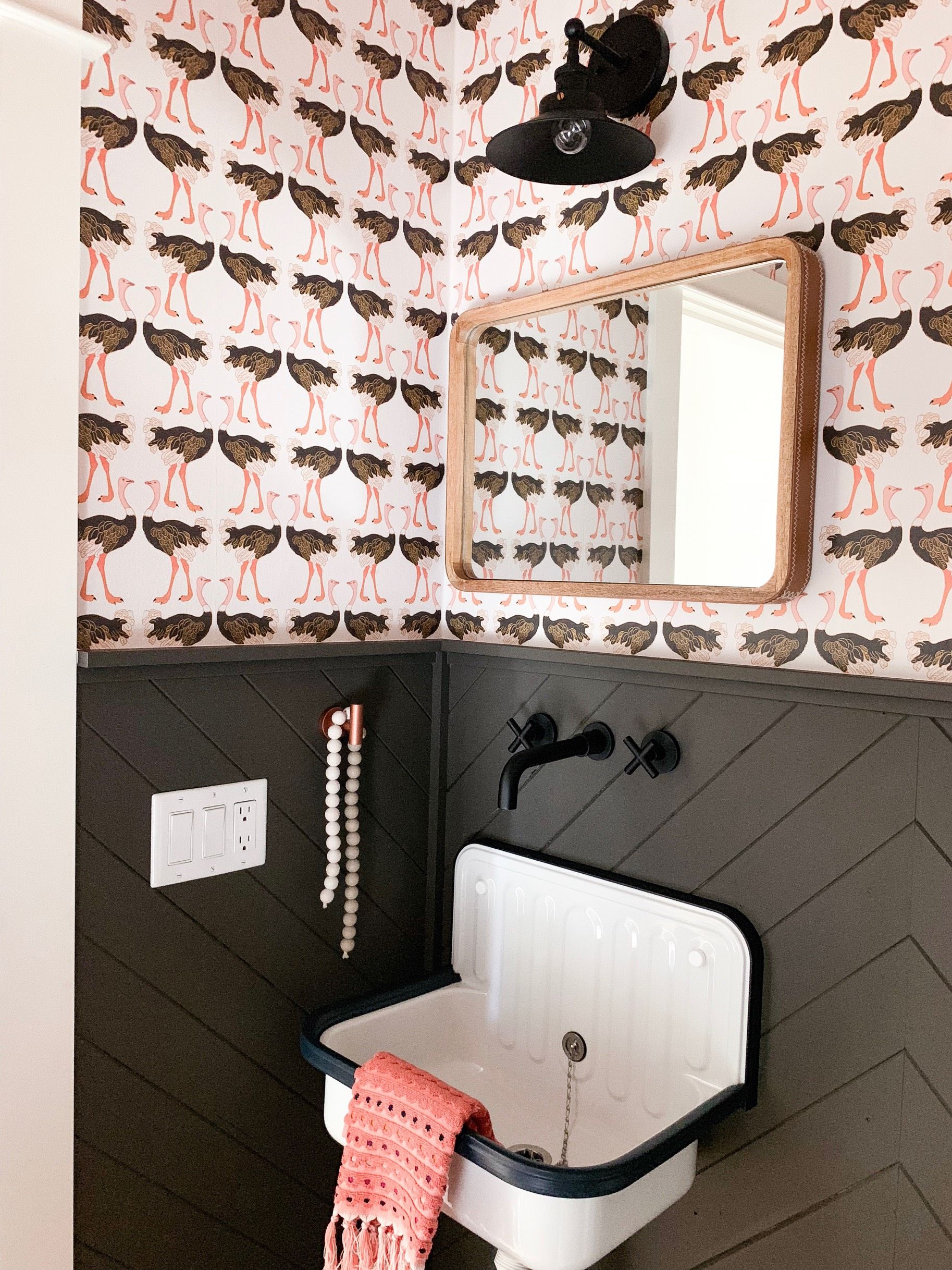 Before and after- powder room with peel and stick wallpaper - A Life  Unfolding