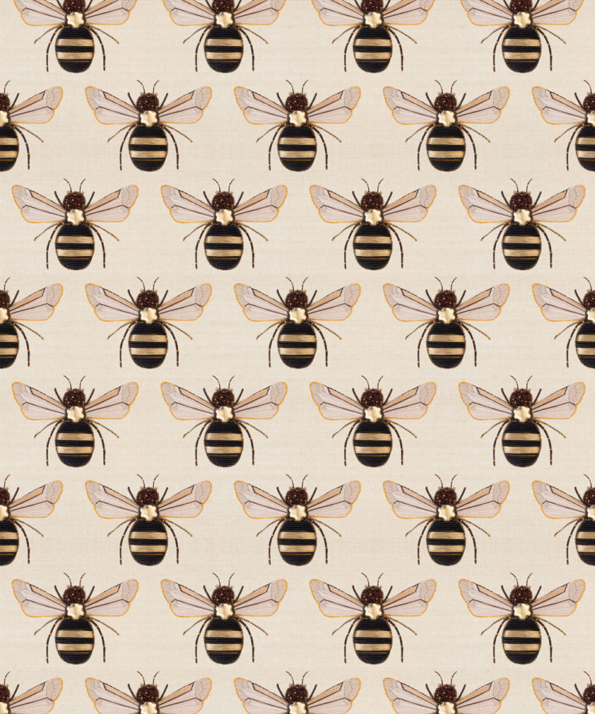 Golden Bee Embroidery, A wallpaper featuring bees