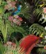 Paradiso Wallpaper with tropical palms and exotic birds