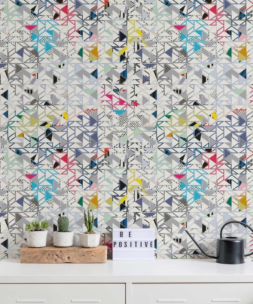 Bauhaus Wallpaper • Colorful Geometric Wallpaper • Milton & King