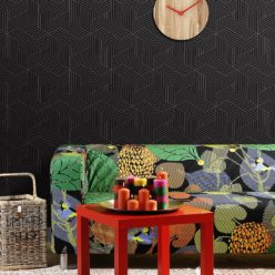 Matte Black Geometric Illusions Wallpaper • Geometric Wallpaper • Milton & King