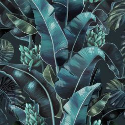 Kingdom Palm Noche • Tropical Leaf Wallpaper • Milton & King