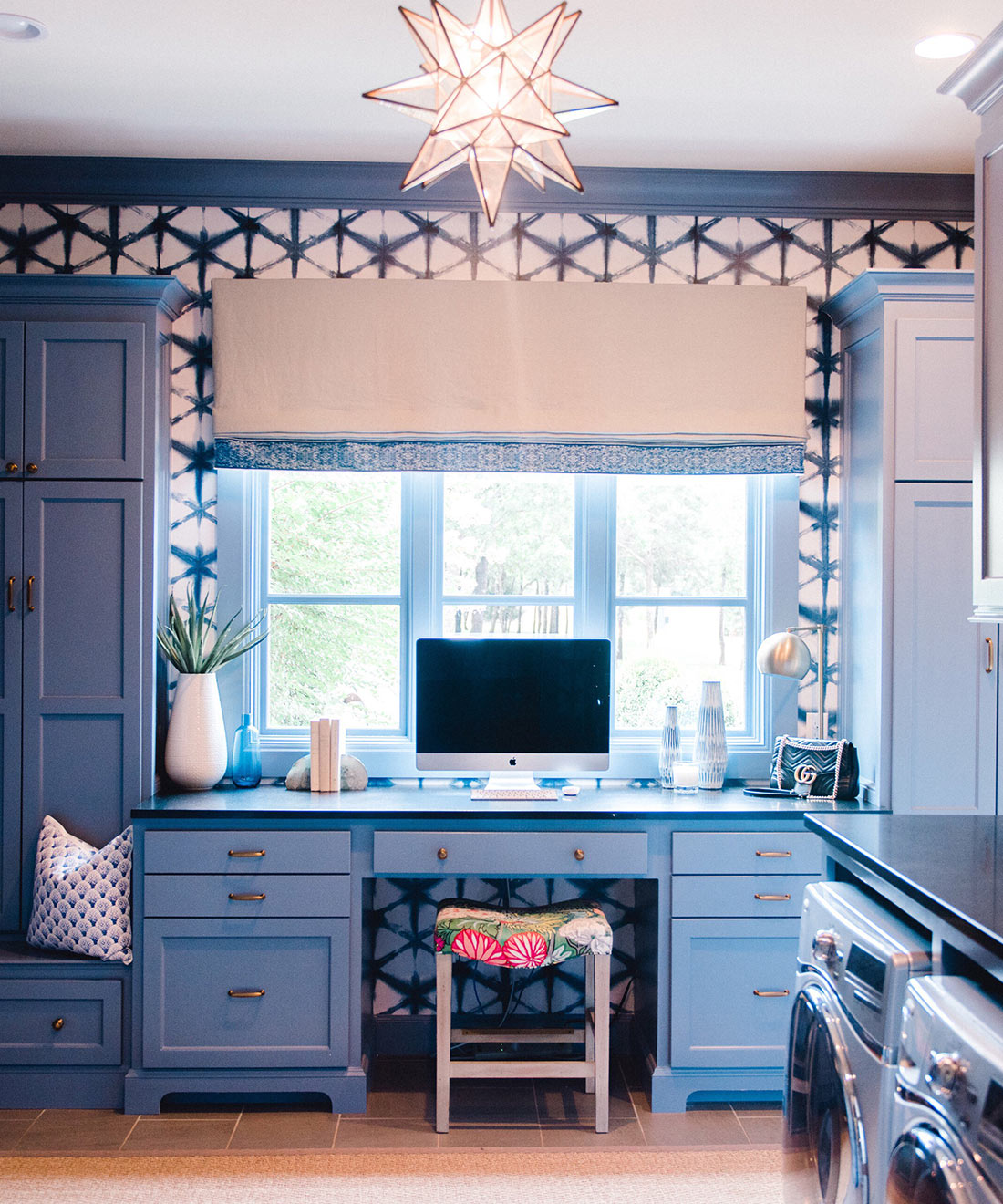 Blue Shibori Star Wallpaper • Milton & King