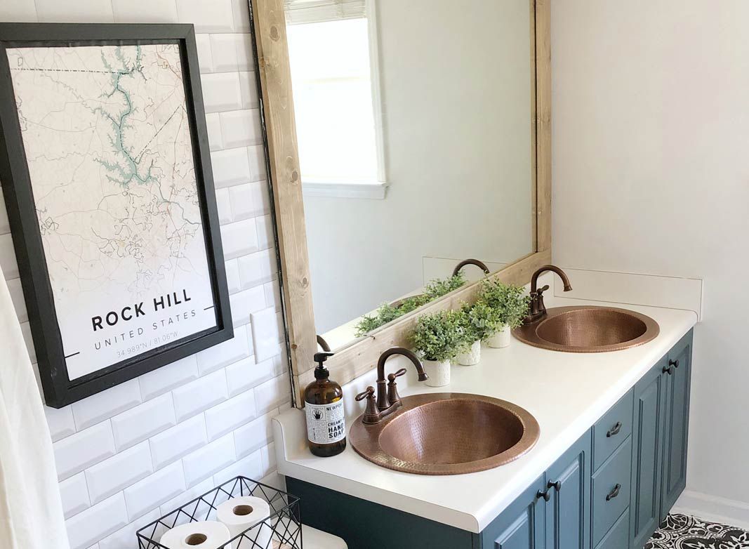 White Subway Tiles • Bathroom Wallpaper • Sierra Joseph