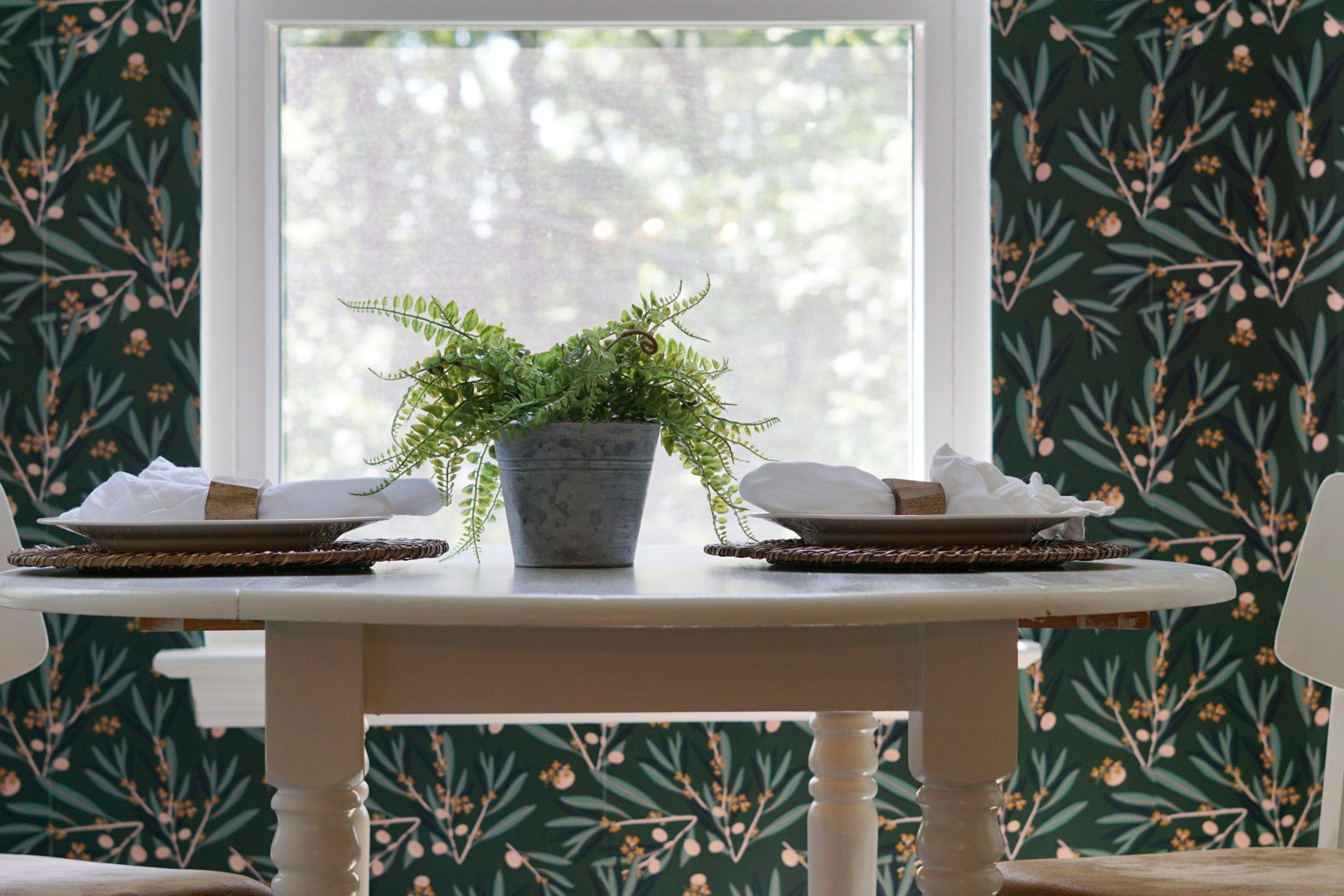 Olive Dapple • Dining Room Wallpaper • Dark Green Wallpaper