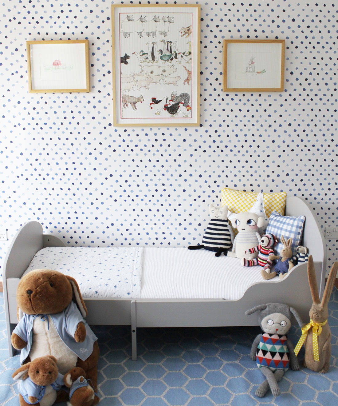 Dibba Dots • Georgia MacMillan • Blue Dotty Wallpaper • Milton & King USA