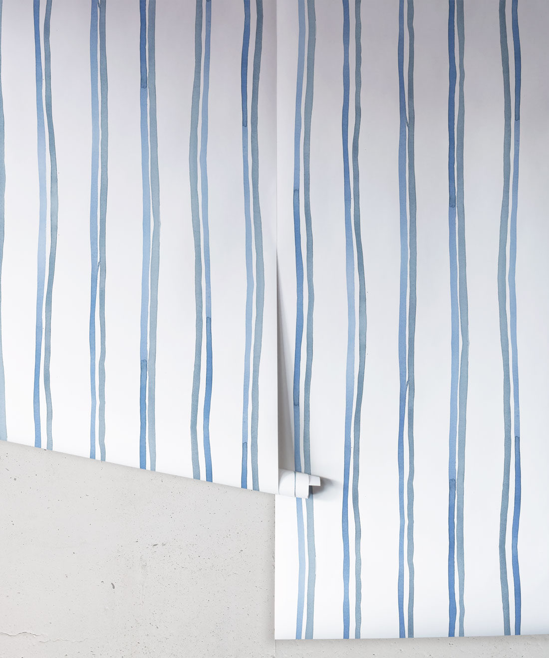 Double Inky Stripe • Striped Wallpaper • Blue Striped Wallpaper Rolls • Georgia MacMillan • Milton & King USA