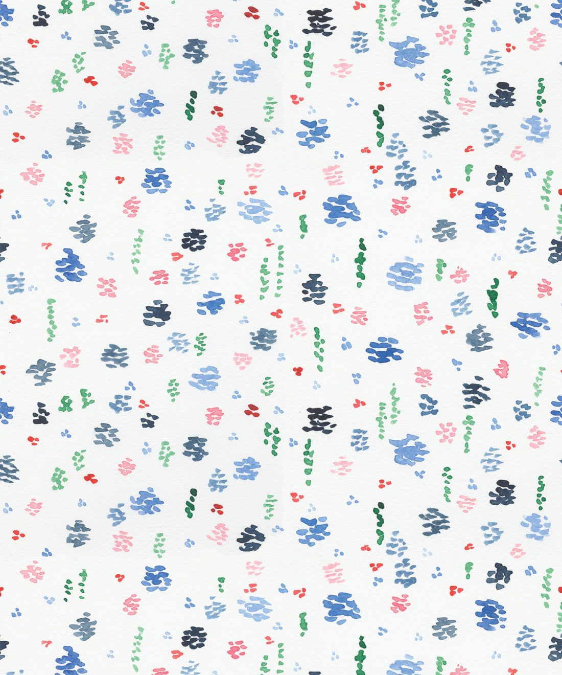 Spring Garden • Blue Floral Wallpaper •