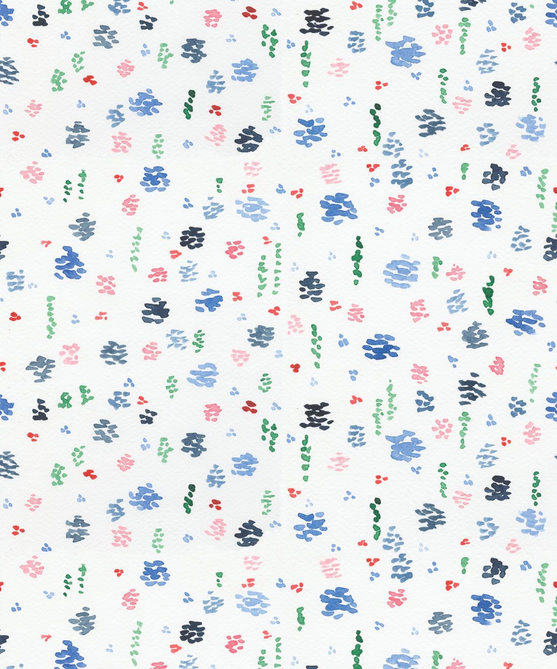 Spring Garden • Blue Floral Wallpaper •