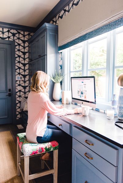 Home Office Wallpaper Blog • Shibori Star • Blue Wallpaper