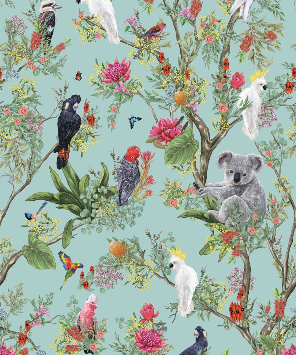 Australia Wallpaper • Koalas and Cockatoos • Milton & King USA