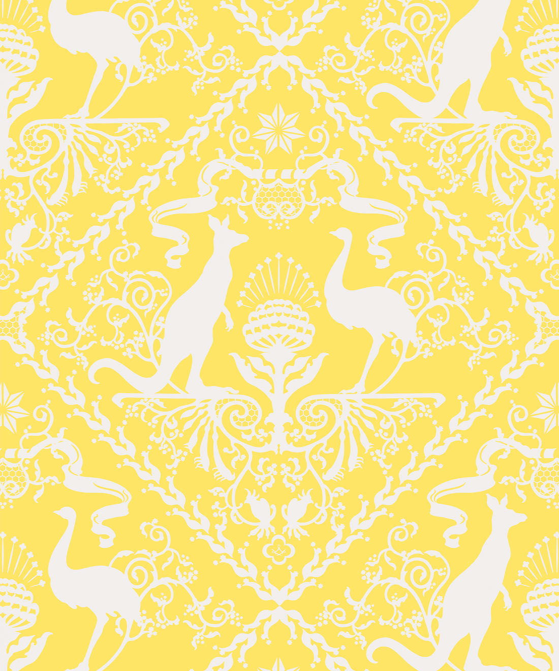 In Australia We Trust Sunshine • Australian Wallpaper • Australian Coat of Arms • Milton & King USA • Yellow Wallpaper