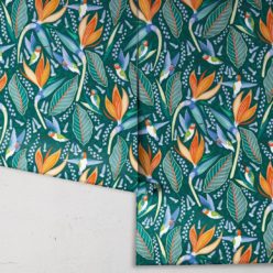 Hummingbird Wallpaper • Birds Of Paradise Flower • Bird Wallpaper • Green Wallpaper