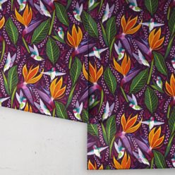Hummingbird Wallpaper • Birds Of Paradise Flower • Bird Wallpaper • Purple Wallpaper Drops