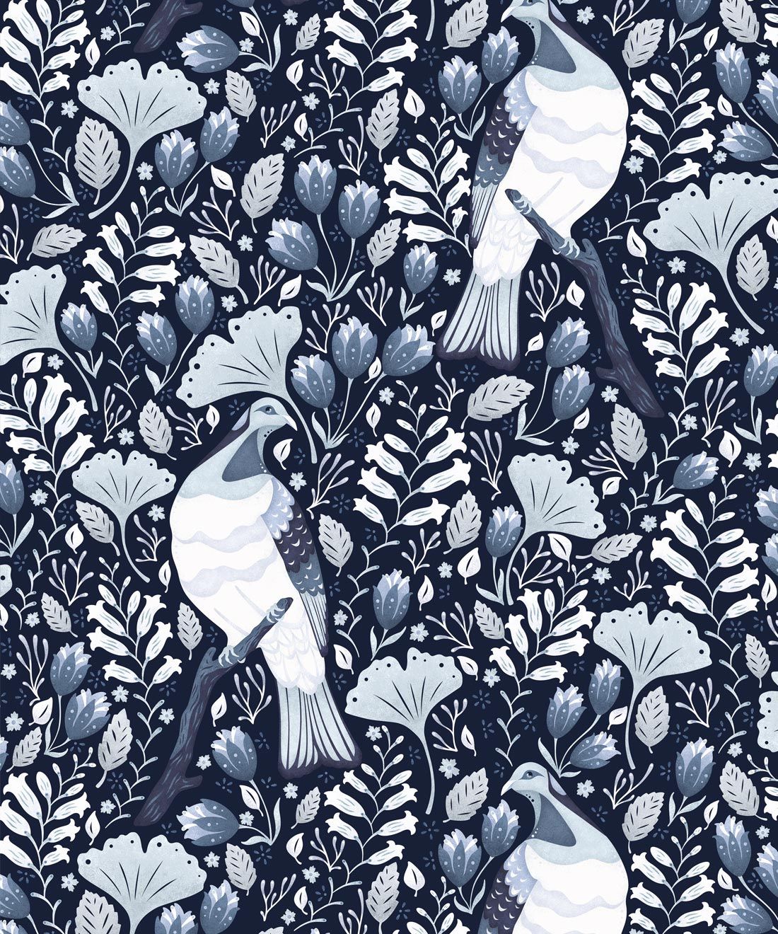 Kereru Wallpaper • Wood Pigeon• Bird Wallpaper • Ice Blue Wallpaper