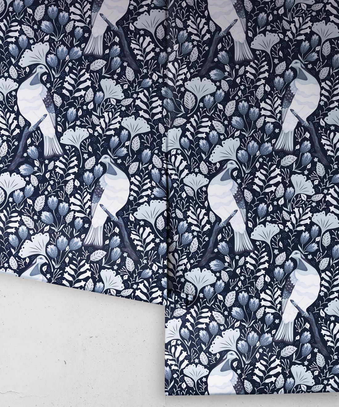 Kereru Wallpaper • Wood Pigeon• Bird Wallpaper • Ice Blue Wallpaper Drops