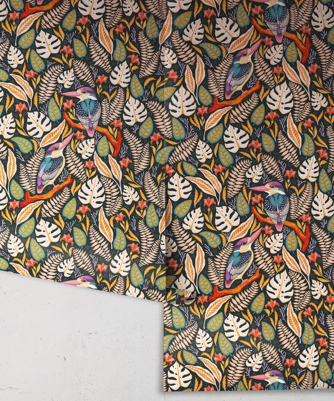 Kingfisher Wallpaper • Bird Wallpaper • Autumn Color Wallpaper Rolls