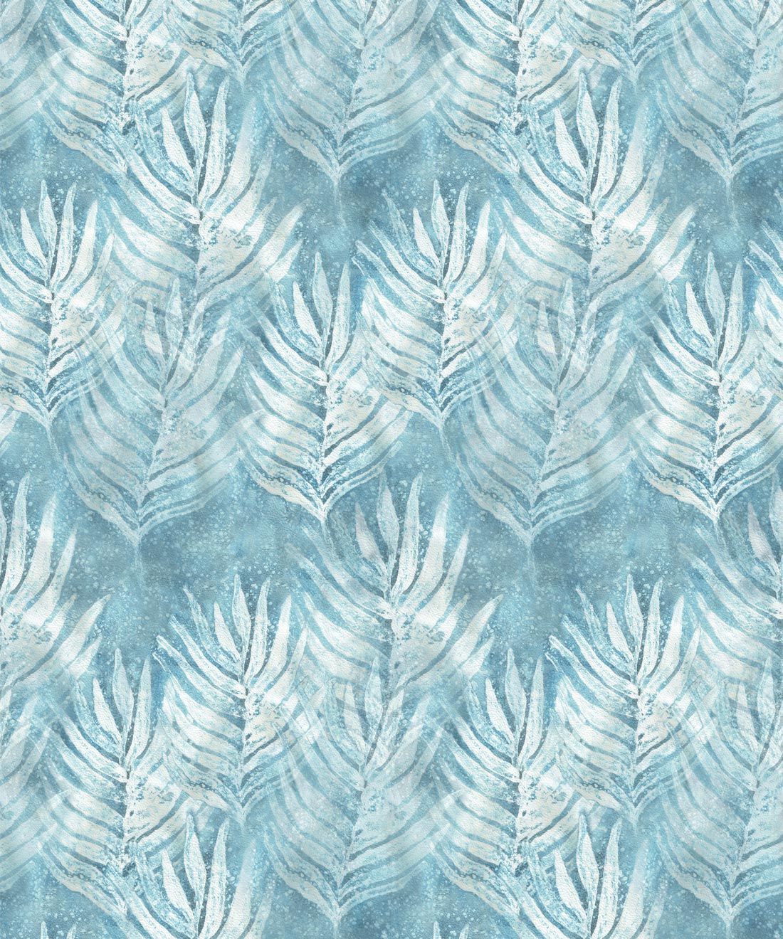 Aqua Shibori Leaf Wallpaper