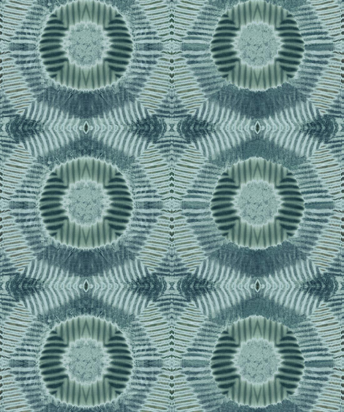 Aztec Suns Wallpaper Sage • Shibori Geometric • Swatch