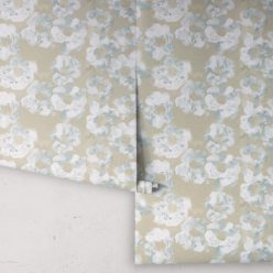 Cherry Blossom Wallpaper Bronze • Shibori Floral • Rolls