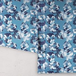 Cherry Blossom Wallpaper Indigo Blue • Shibori Floral • Rolls