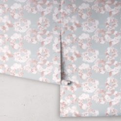 Cherry Blossom Wallpaper • Shibori Floral • Rolls Sage