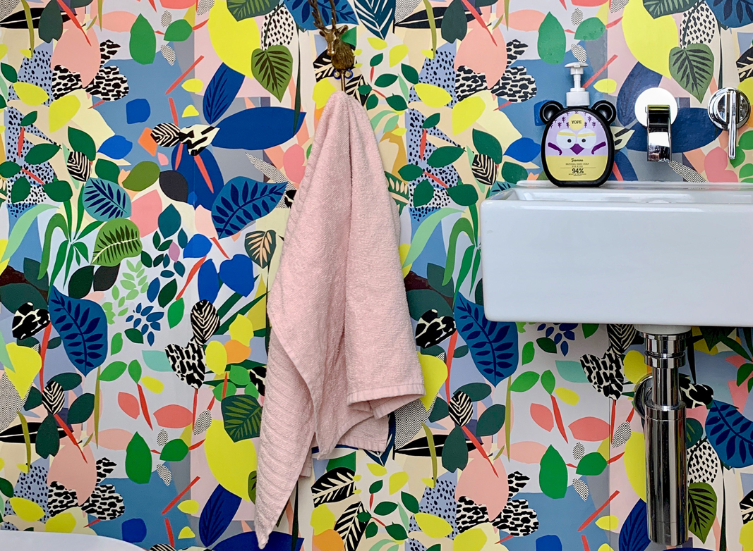 Hockney Wallpaper • Kitty McCall • Nikki Edwards • This E17 Life • Powder Room • Colorful Wallpaper