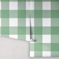 Mel's Buffalo Check Wallpaper • Green Plaid Wallpaper Rolls