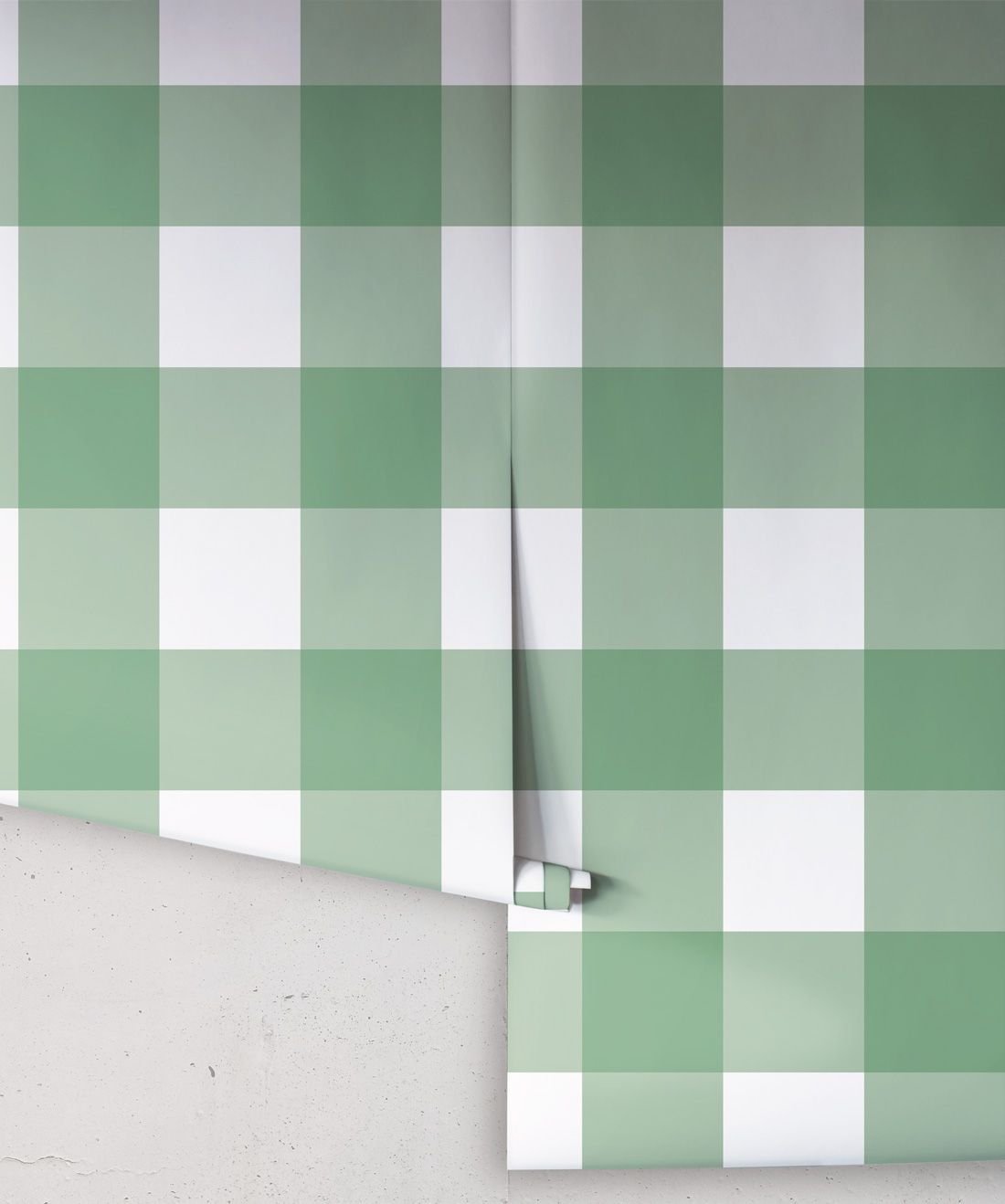 Mel's Buffalo Check Wallpaper • Green Plaid Wallpaper Rolls