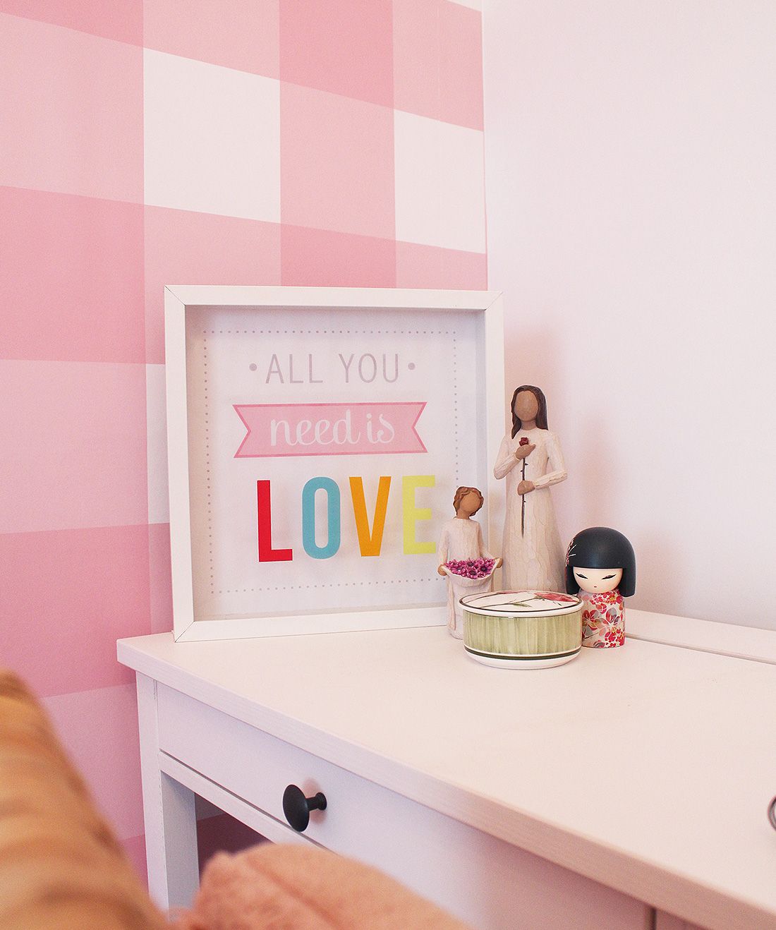 Buffalo Check Wallpaper • Girls Bedroom • Pink Plaid Wallpaper