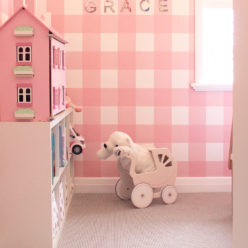 Buffalo Check Wallpaper • Girls Bedroom • Pink Plaid Wallpaper