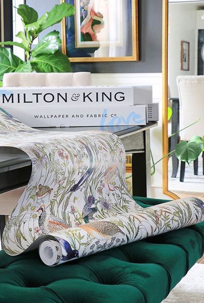 Milton & King Wallpaper • @homeemadebycarmona • Ursula Carmona • One Room Challenge • Woodland Birds Wallpaper • DIY Wallpaper