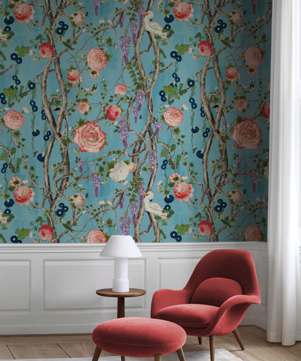 Empress Wallpaper • Chinoiserie Floral Wallpaper • Milton & King