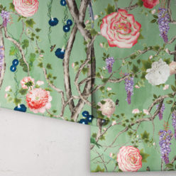 Empress Wallpaper • Romantic Wallpaper • Floral Wallpaper • Chinoiserie Wallpaper • Green color wallpaper rolls • Tea Garden