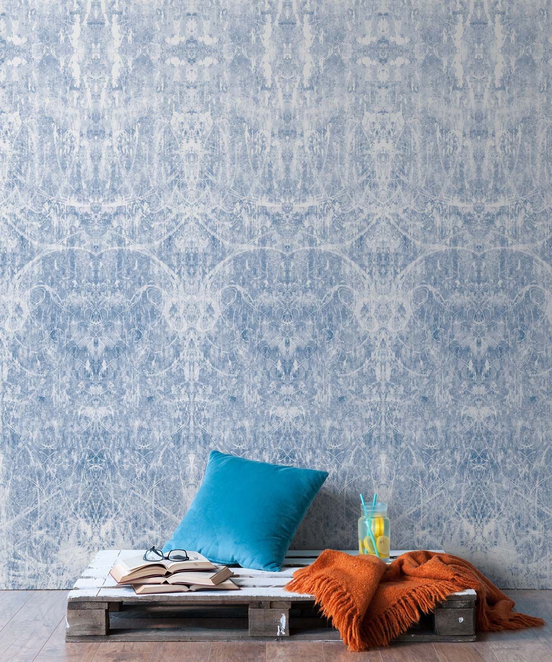 Hori Wallpaper by Simcox • Color Blue • Abstract Wallpaper • insitu