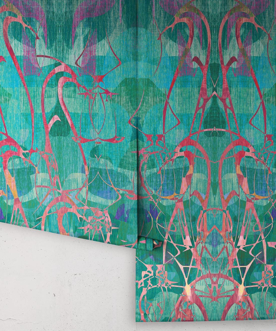Camoufleur Wallpaper • Rainforest • Teal Wallpaper • Abstract Wallpaper rolls