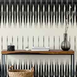 Ikat Wallpaper • Black & White Wallpaper • Kitty McCall • Insitu