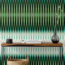 Ikat Wallpaper • Green Wallpaper • Kitty McCall • Insitu