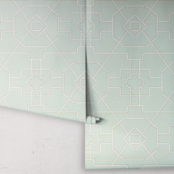 Trellis Wallpaper • Geometric Wallpaper • Mint Green Wallpaper • Rolls