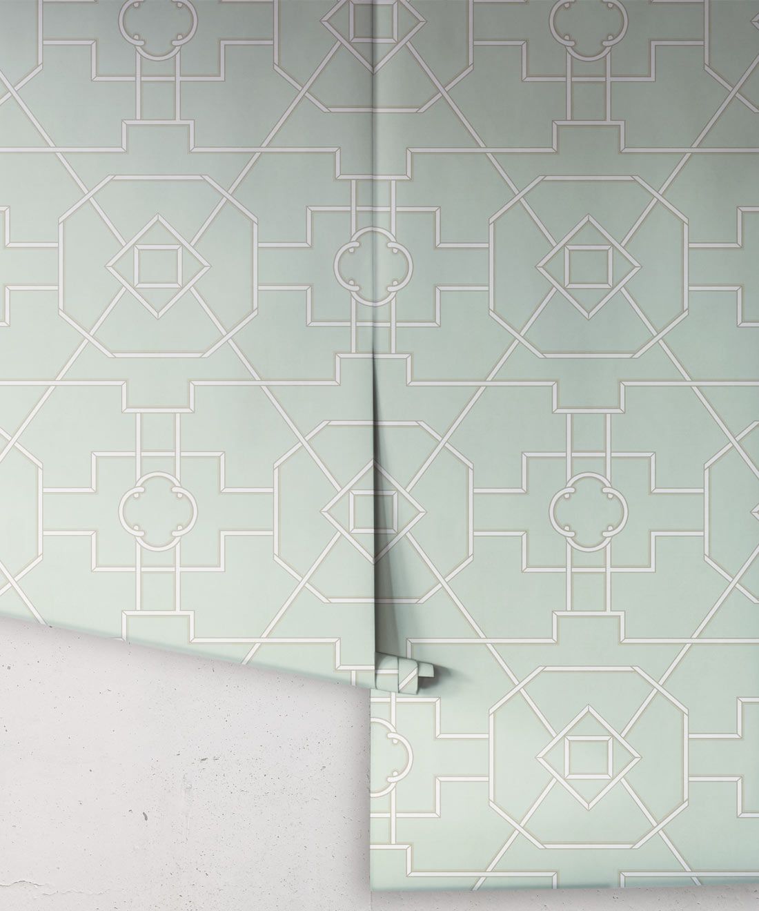 Trellis Wallpaper • Geometric Wallpaper • Mint Green Wallpaper • Rolls