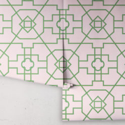 Trellis Wallpaper • Geometric Wallpaper • Pink Wallpaper • Rolls