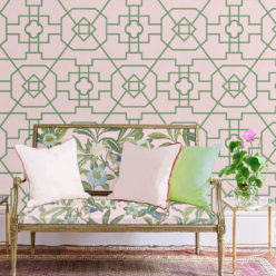 Trellis Wallpaper • Geometric Wallpaper • Pink Wallpaper • Insitu