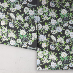 Victoria Wallpaper • Floral Wallpaper • Charcoal Wallpaper • Rolls