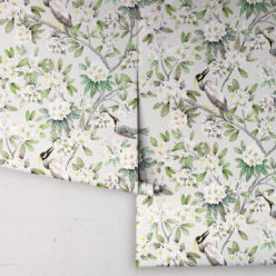 Victoria Wallpaper • Floral Wallpaper • Ivory Wallpaper • Rolls