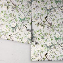 Victoria Wallpaper • Floral Wallpaper • Ivory Wallpaper • Rolls