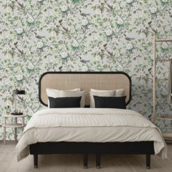 Victoria Wallpaper • Floral Wallpaper • Ivory Wallpaper • Insitu