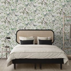 Victoria Wallpaper • Floral Wallpaper • Ivory Wallpaper • Insitu