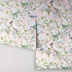 Victoria Wallpaper • Floral Wallpaper • Pink Wallpaper • Rolls
