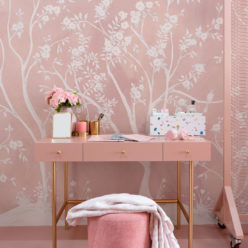 Blooming Joy • Chinoiserie Wallpaper by Danica Andler • Pink Blush Insitu