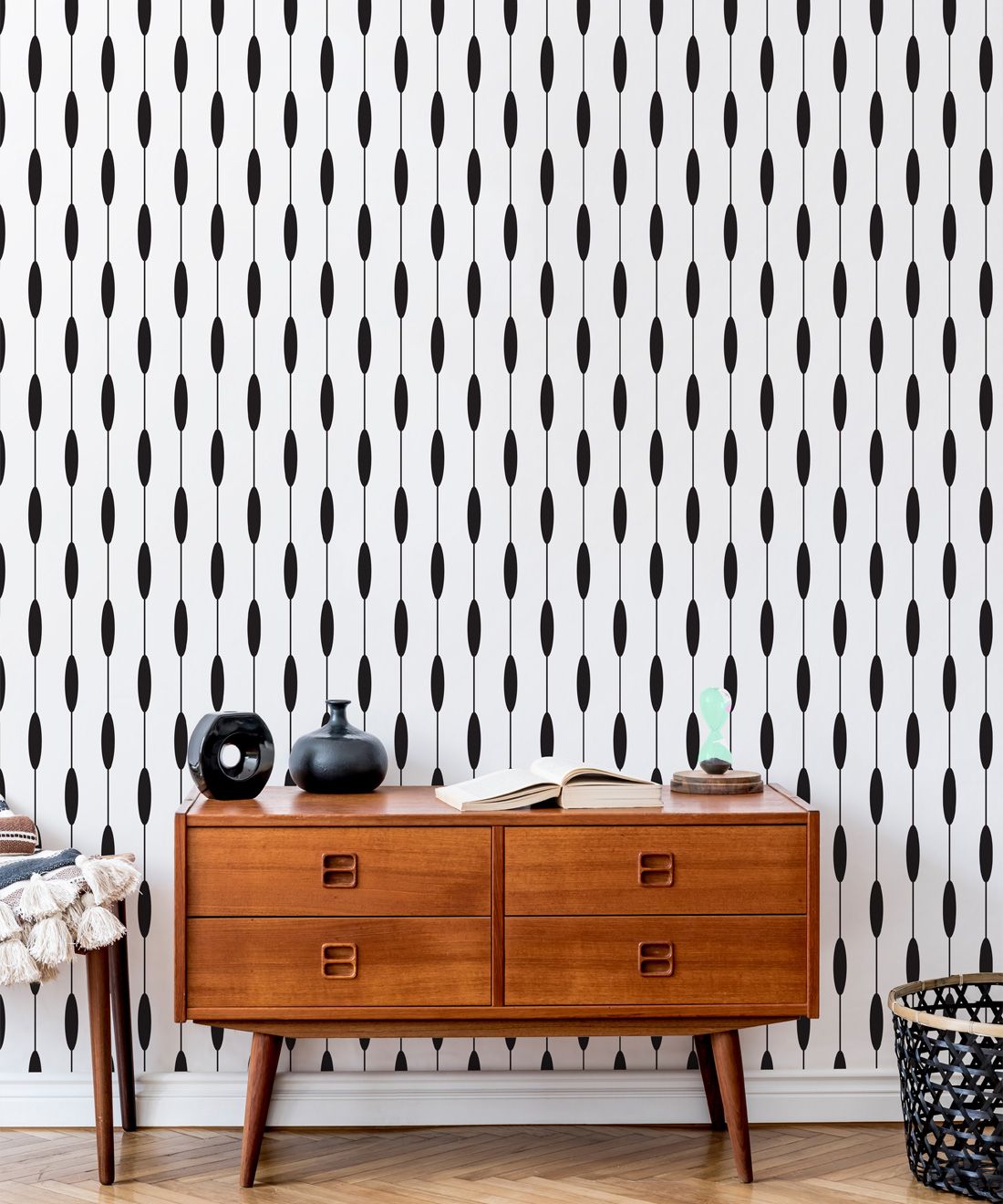Bowline Wallpaper • Geometric Wallpaper • Striped Wallpaper • Black & White Wallpaper • Insitu